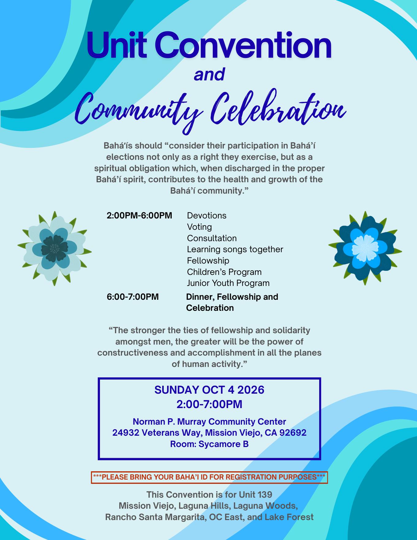 First page of the 2026 Unit Convention flyer